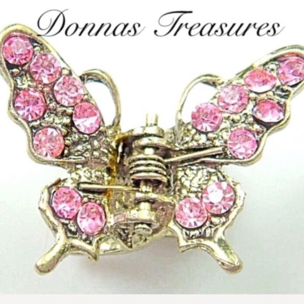 🍀Bronze & Crystal Butterfly Hair Clip